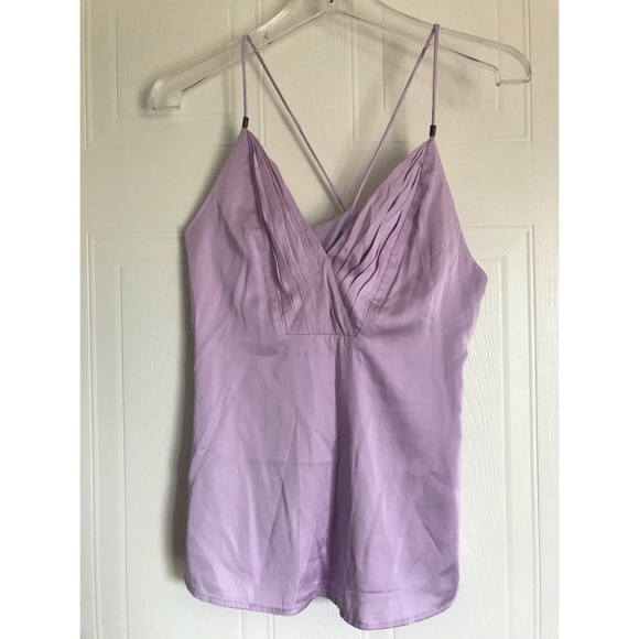 Regencycore Coquette Lilac Satin Cami Top Soft Girl Balletcore Pleated Party - Picture 3 of 12